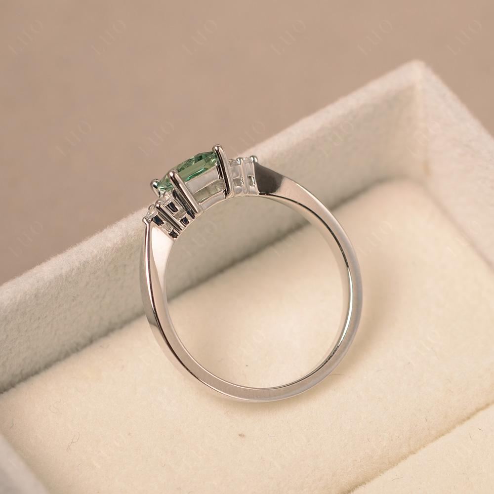 Princess Cut Green Sapphire Petite Ring - LUO Jewelry 