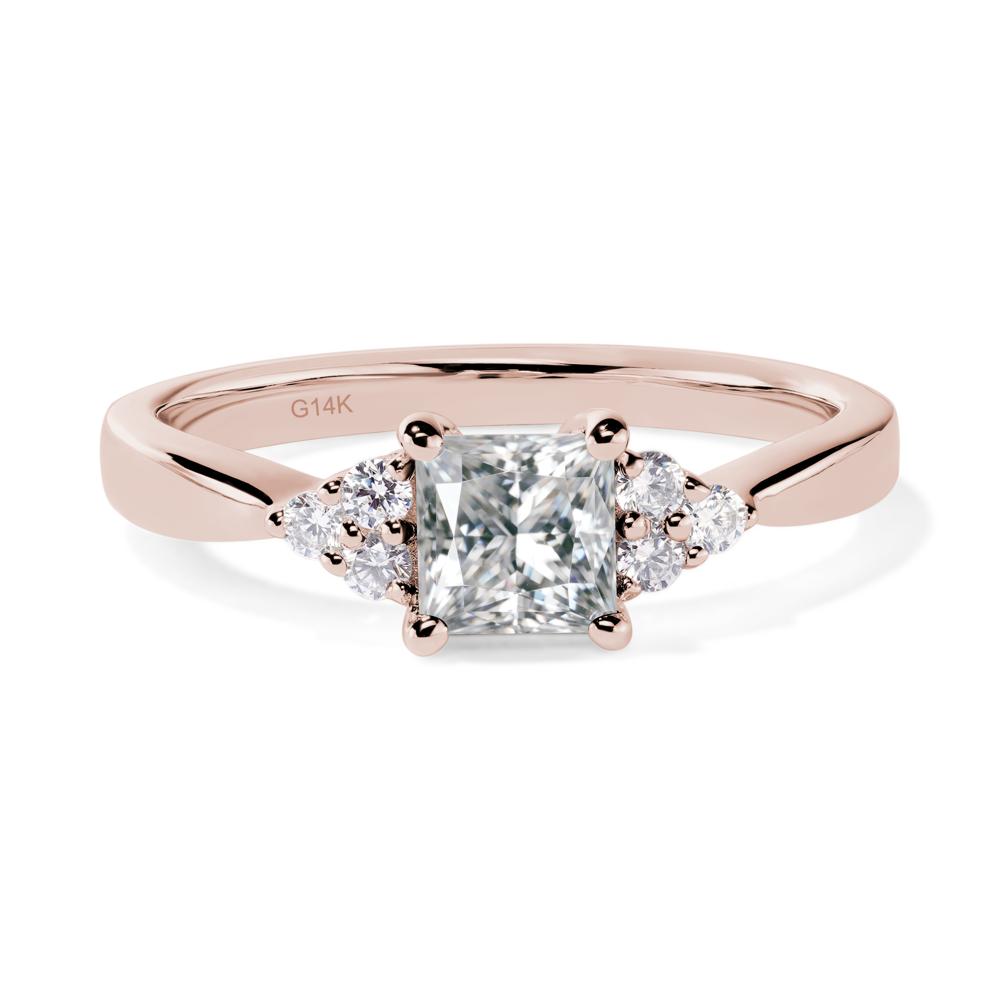 Princess Cut Moissanite Petite Ring - LUO Jewelry #metal_14k rose gold