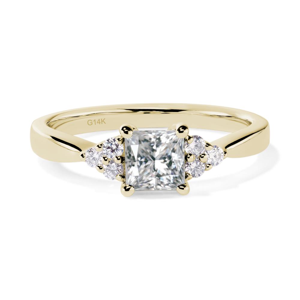 Princess Cut Moissanite Petite Ring - LUO Jewelry #metal_14k yellow gold