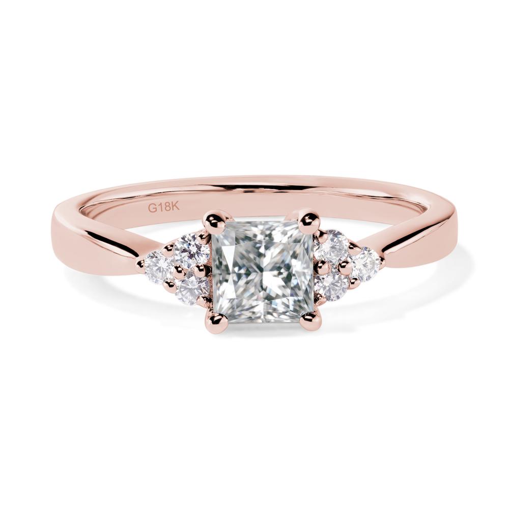 Princess Cut Moissanite Petite Ring - LUO Jewelry #metal_18k rose gold