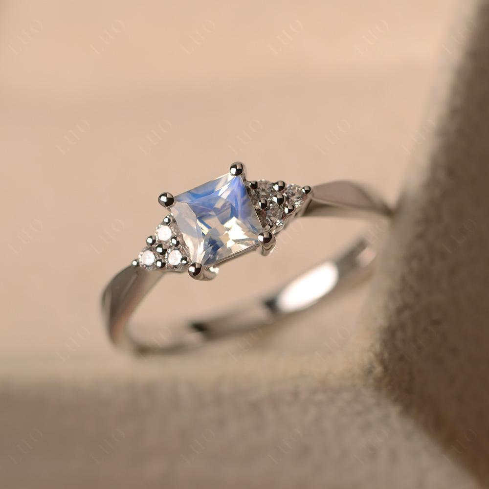 Princess Cut Moonstone Petite Ring - LUO Jewelry 