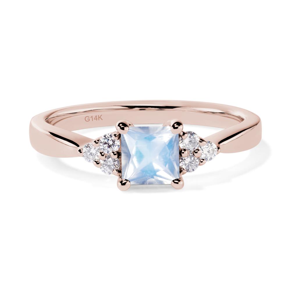 Princess Cut Moonstone Petite Ring - LUO Jewelry #metal_14k rose gold