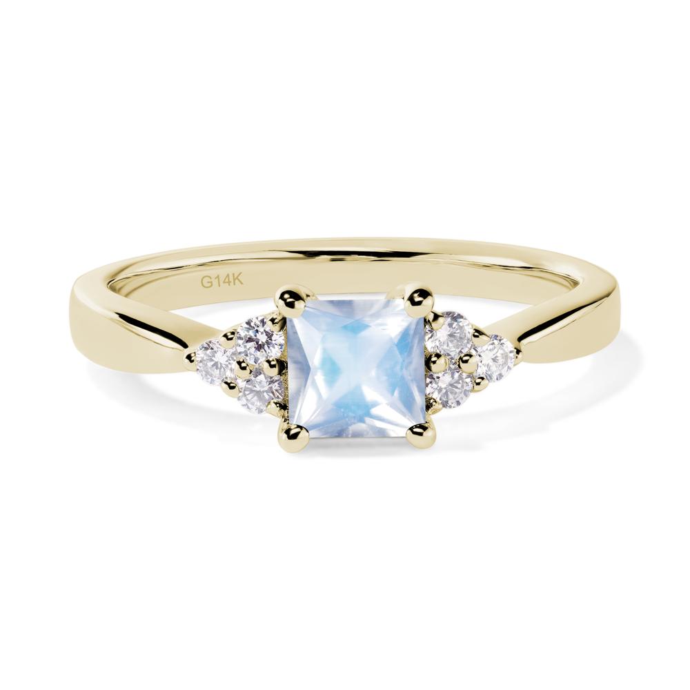 Princess Cut Moonstone Petite Ring - LUO Jewelry #metal_14k yellow gold