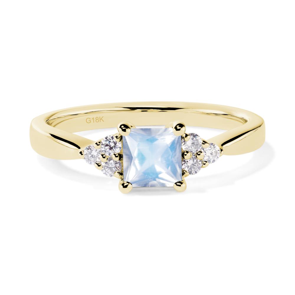 Princess Cut Moonstone Petite Ring - LUO Jewelry #metal_18k yellow gold