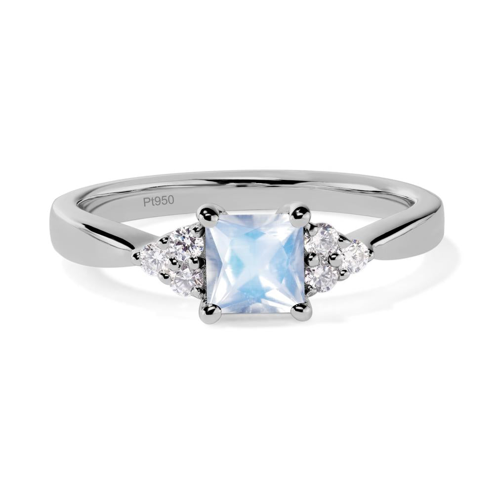 Princess Cut Moonstone Petite Ring - LUO Jewelry #metal_platinum