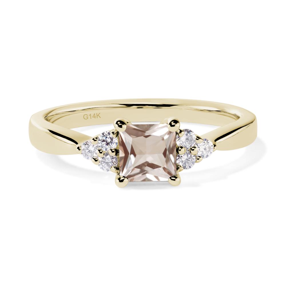 Princess Cut Morganite Petite Ring - LUO Jewelry #metal_14k yellow gold