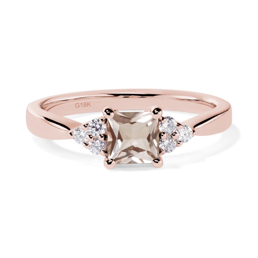 Princess Cut Morganite Petite Ring - LUO Jewelry #metal_18k rose gold