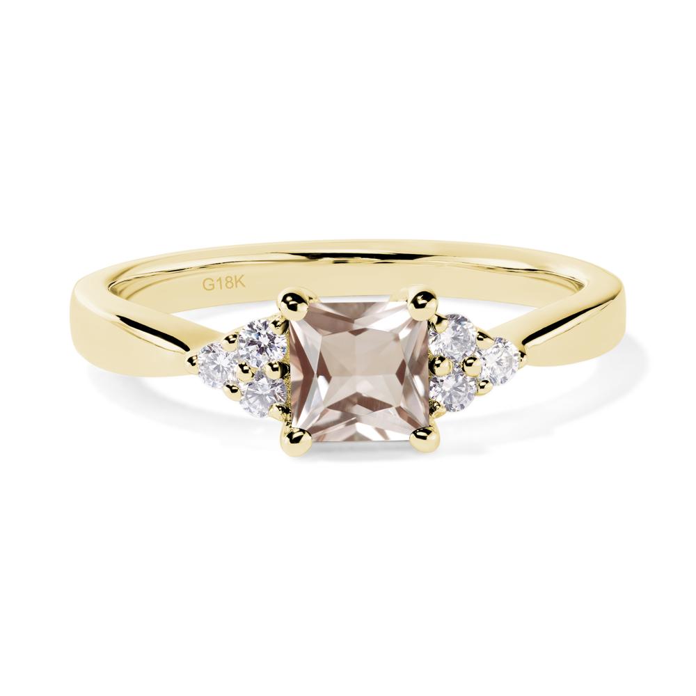 Princess Cut Morganite Petite Ring - LUO Jewelry #metal_18k yellow gold