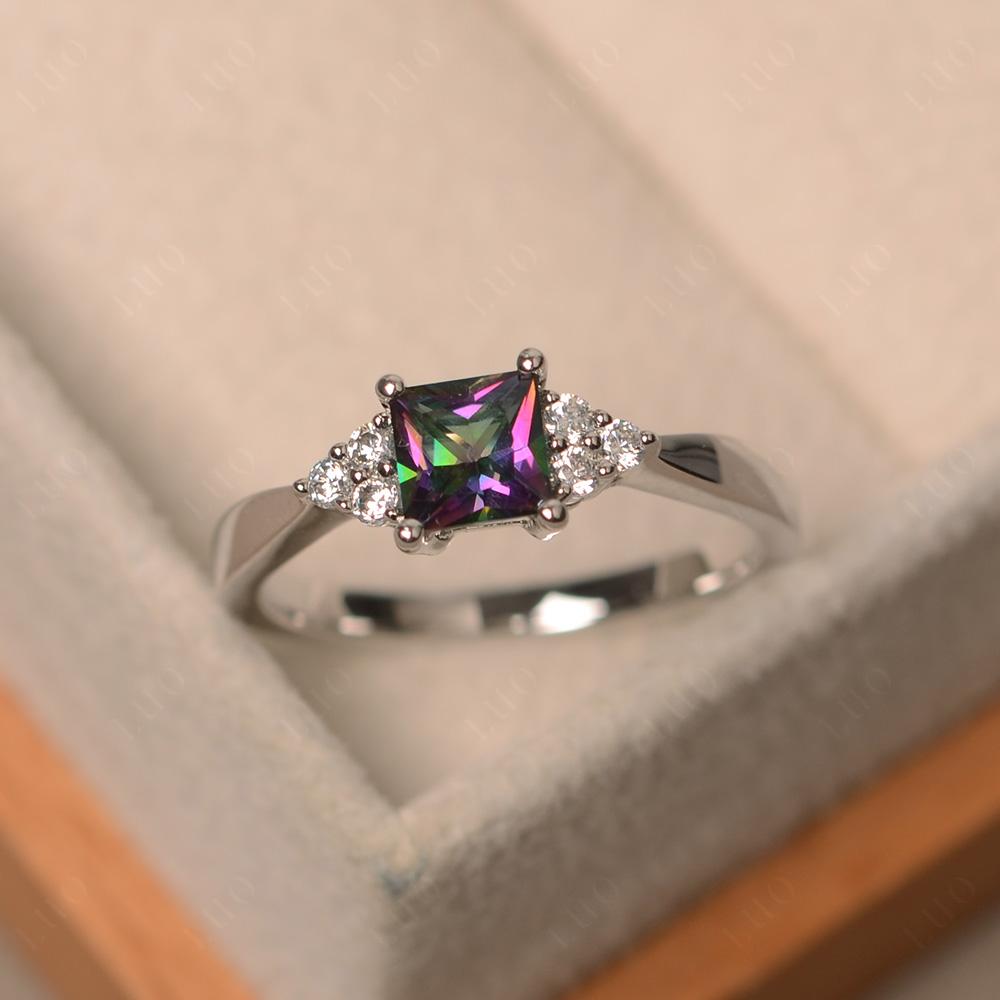 Princess Cut Mystic Topaz Petite Ring - LUO Jewelry 