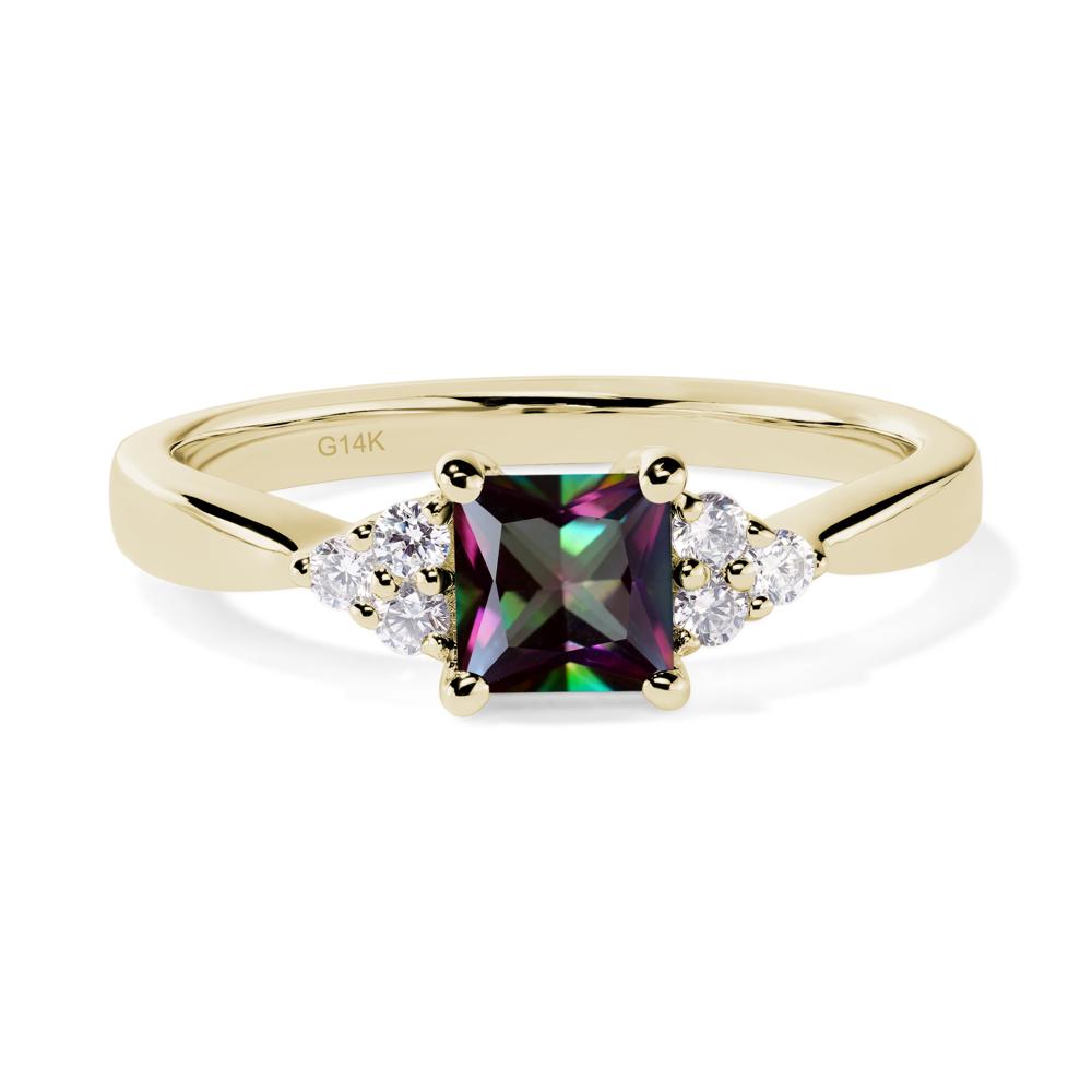 Princess Cut Mystic Topaz Petite Ring - LUO Jewelry #metal_14k yellow gold