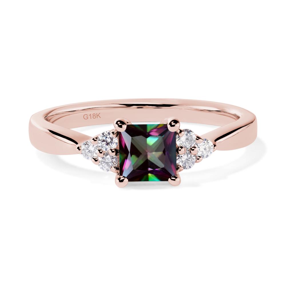 Princess Cut Mystic Topaz Petite Ring - LUO Jewelry #metal_18k rose gold