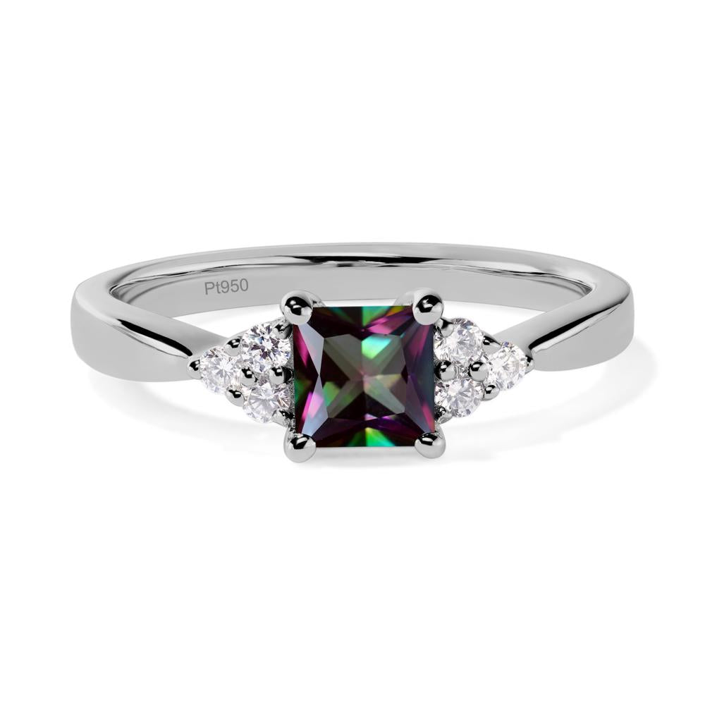 Princess Cut Mystic Topaz Petite Ring - LUO Jewelry #metal_platinum