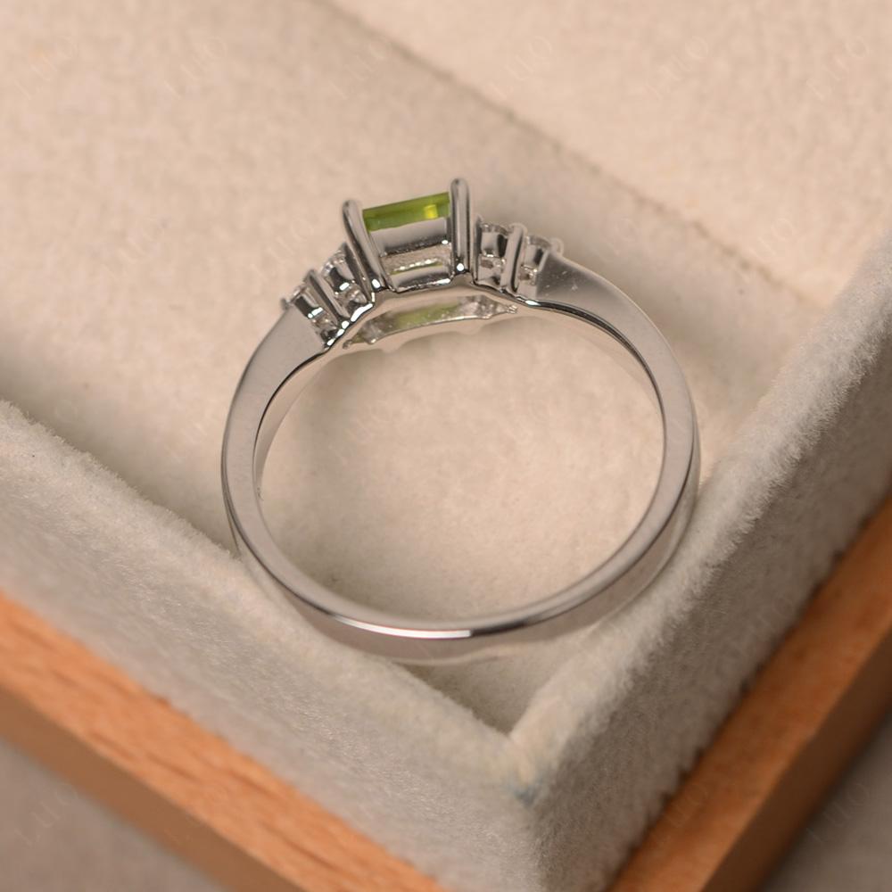 Square Cut Peridot Petite Ring - LUO Jewelry 