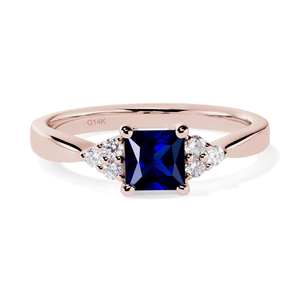 Princess Cut Sapphire Petite Ring - LUO Jewelry #metal_14k rose gold