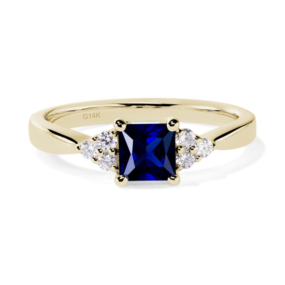 Princess Cut Sapphire Petite Ring - LUO Jewelry #metal_14k yellow gold