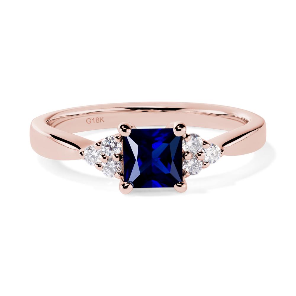 Princess Cut Sapphire Petite Ring - LUO Jewelry #metal_18k rose gold