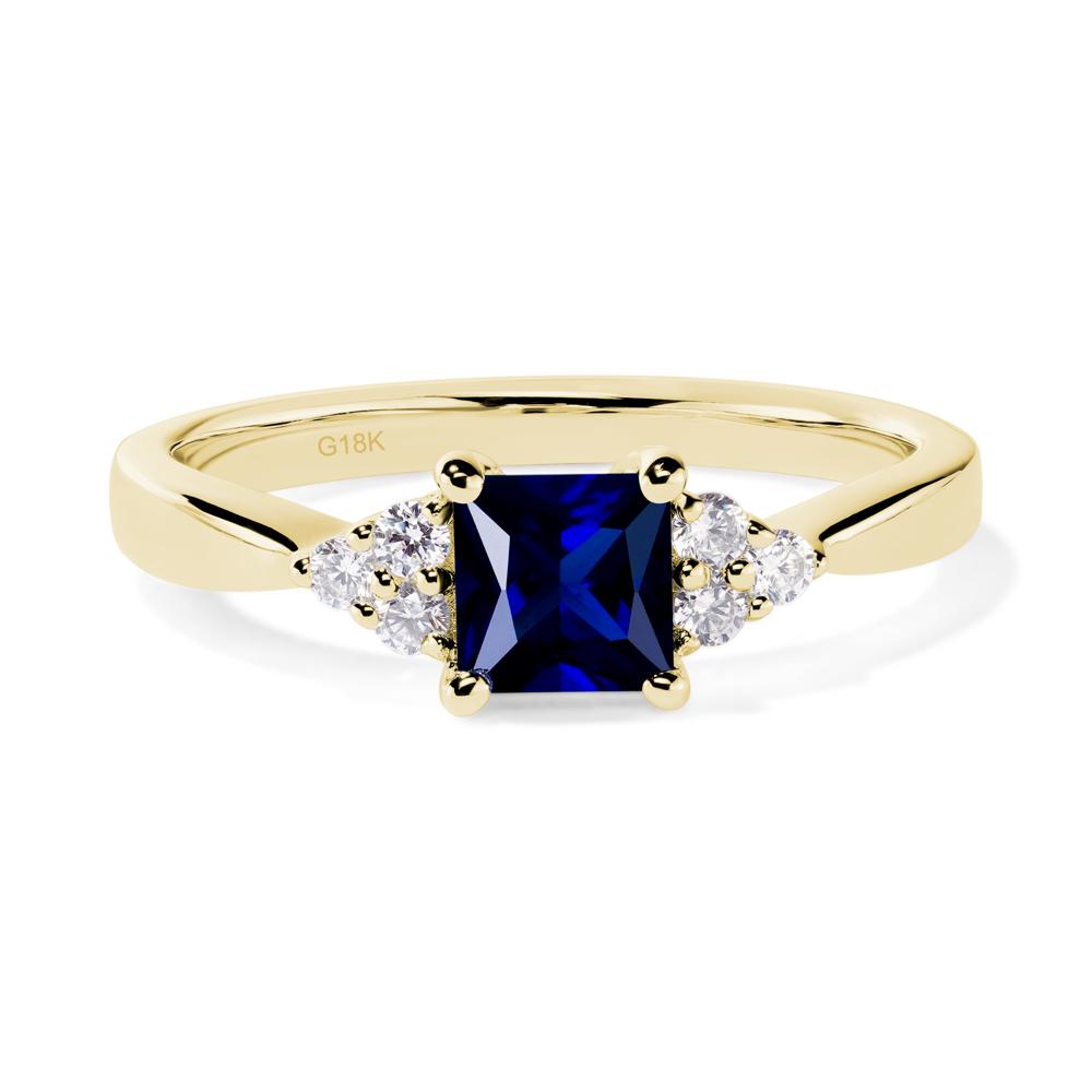 Princess Cut Sapphire Petite Ring - LUO Jewelry #metal_18k yellow gold