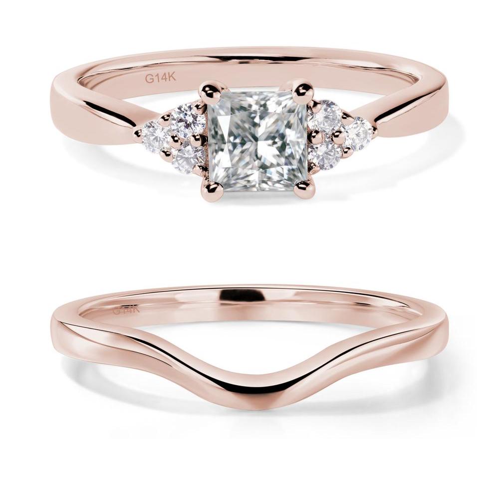 Princess Cut Moissanite Petite Ring - LUO Jewelry #metal_14k rose gold