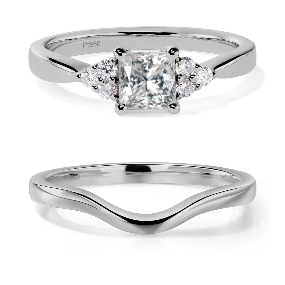 Princess Cut Moissanite Petite Ring - LUO Jewelry #metal_platinum