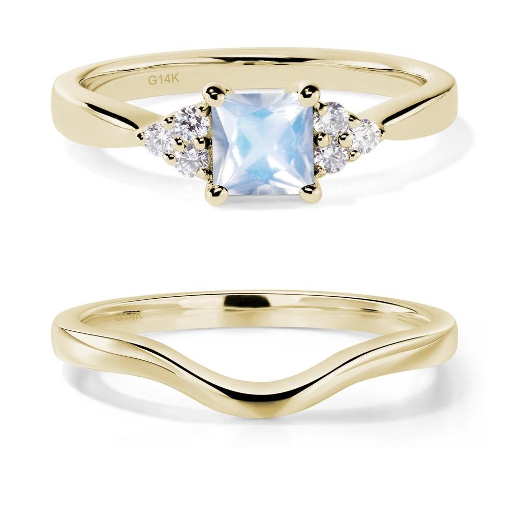 Princess Cut Moonstone Petite Ring - LUO Jewelry #metal_14k yellow gold