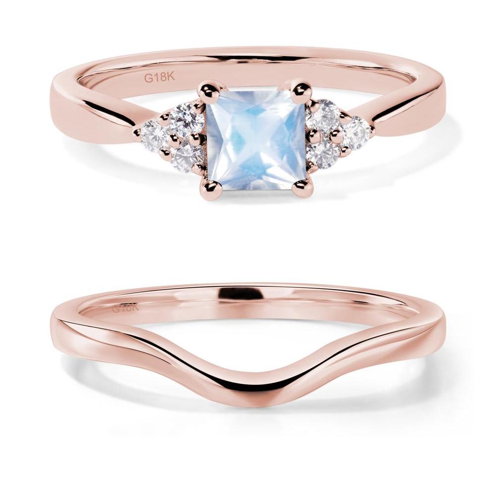 Princess Cut Moonstone Petite Ring - LUO Jewelry #metal_18k rose gold