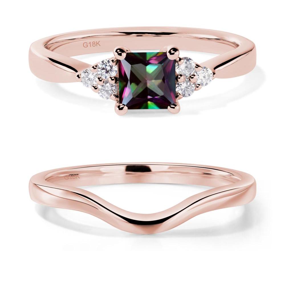 Princess Cut Mystic Topaz Petite Ring - LUO Jewelry #metal_18k rose gold