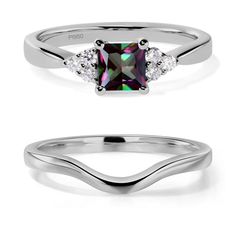 Princess Cut Mystic Topaz Petite Ring - LUO Jewelry #metal_platinum