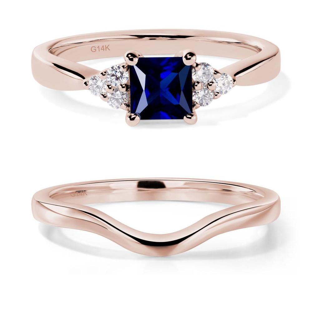 Princess Cut Sapphire Petite Ring - LUO Jewelry #metal_14k rose gold