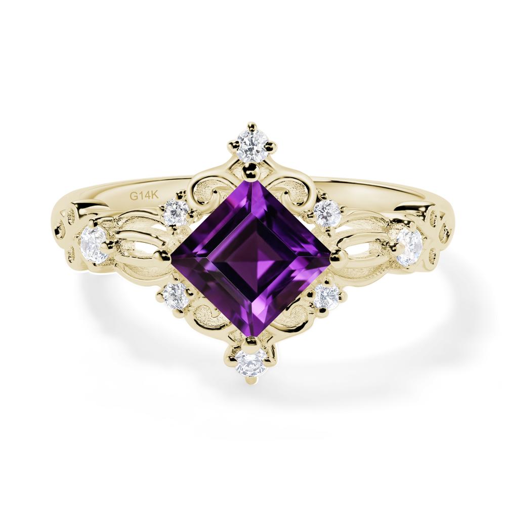 Amethyst Art Deco Ring - LUO Jewelry #metal_14k yellow gold