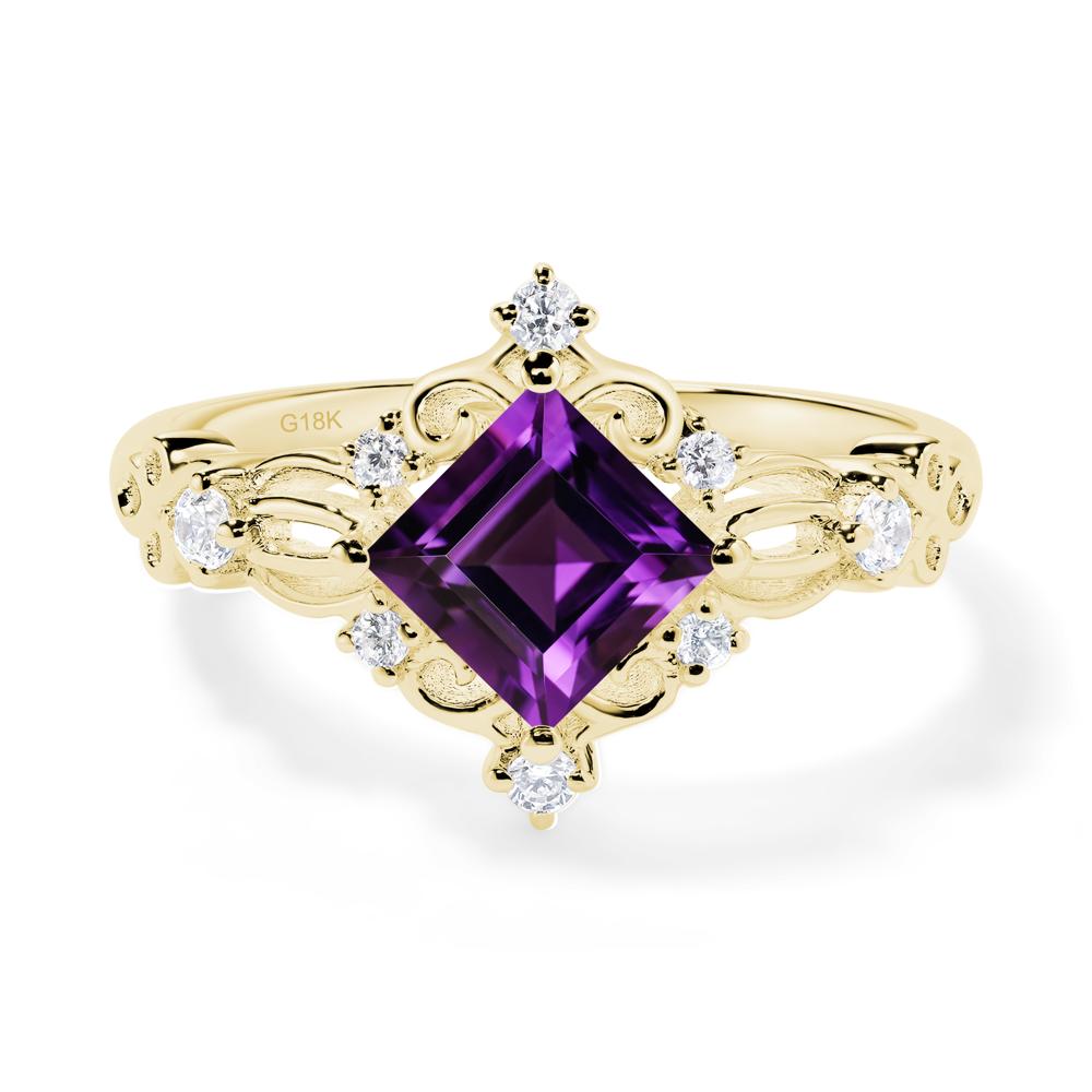 Amethyst Art Deco Ring - LUO Jewelry #metal_18k yellow gold