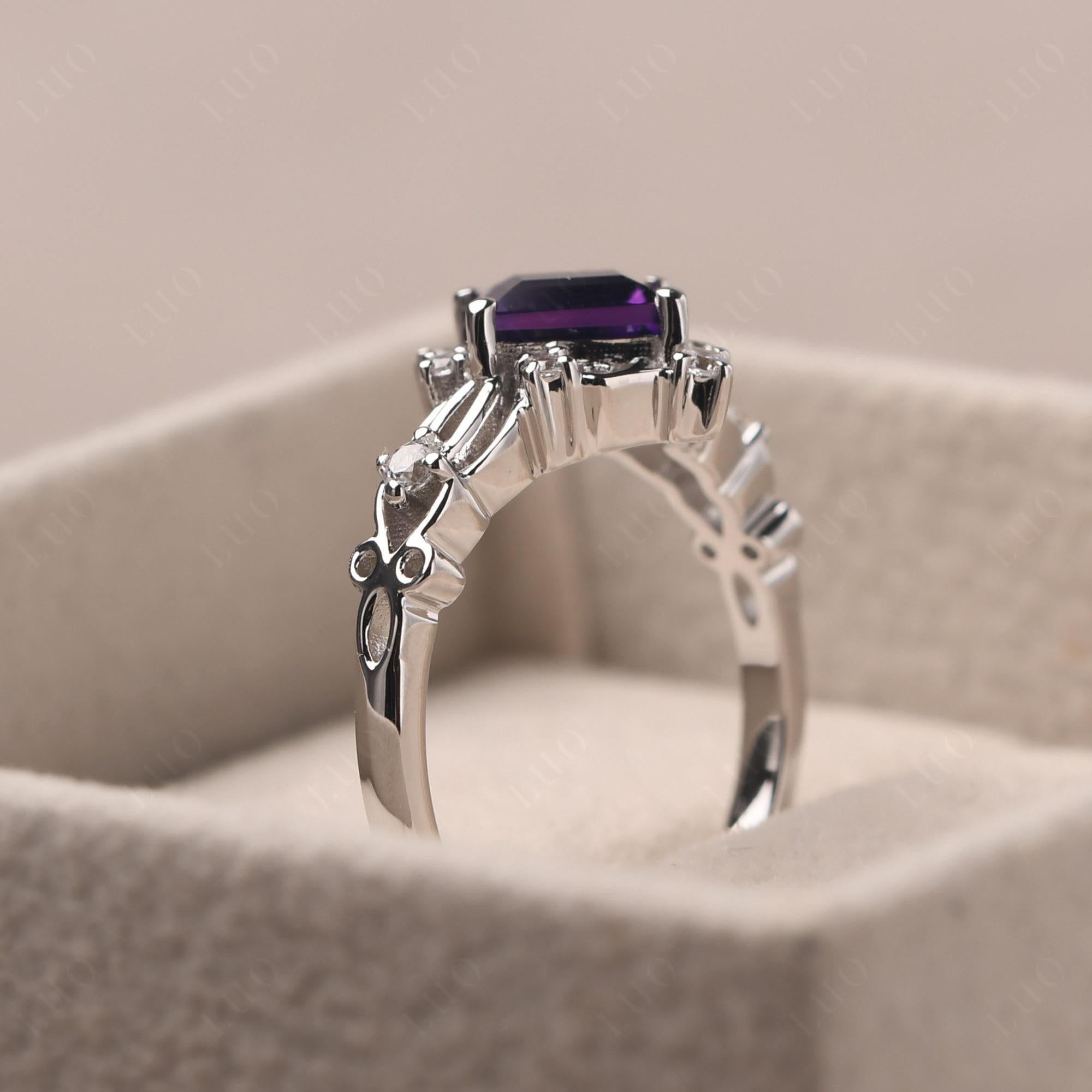 Amethyst Art Deco Ring - LUO Jewelry 