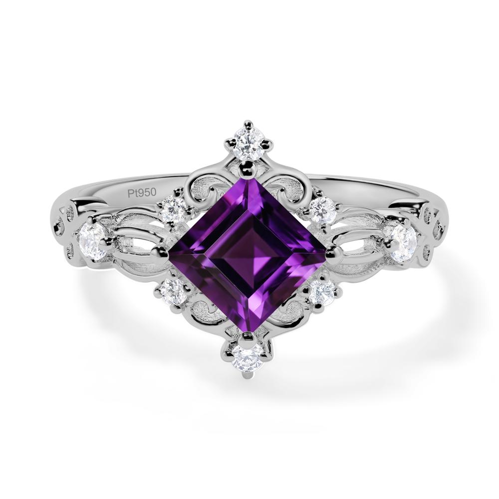 Amethyst Art Deco Ring - LUO Jewelry #metal_platinum