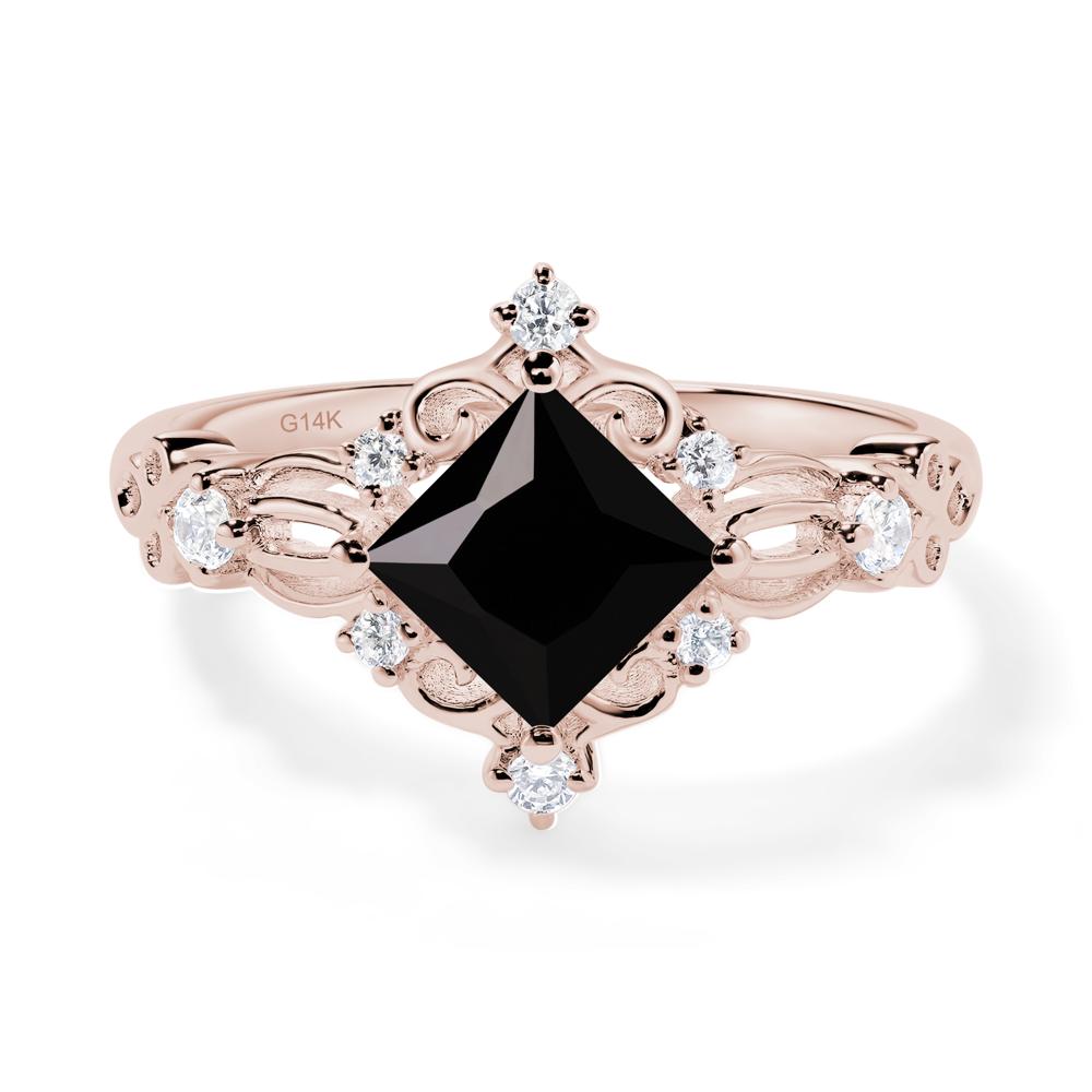 Starry Night Black Spinel Ring - LUO Jewelry #metal_14k rose gold