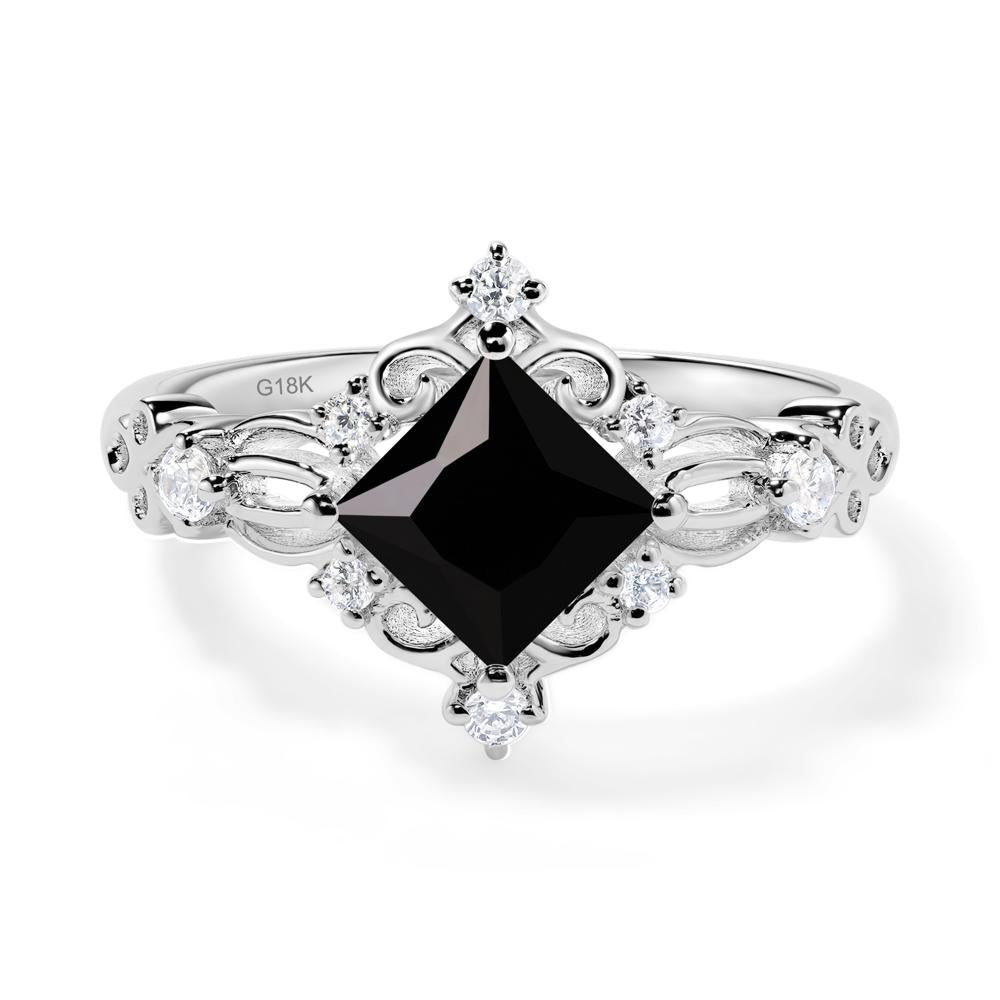 Starry Night Black Spinel Ring - LUO Jewelry #metal_18k white gold