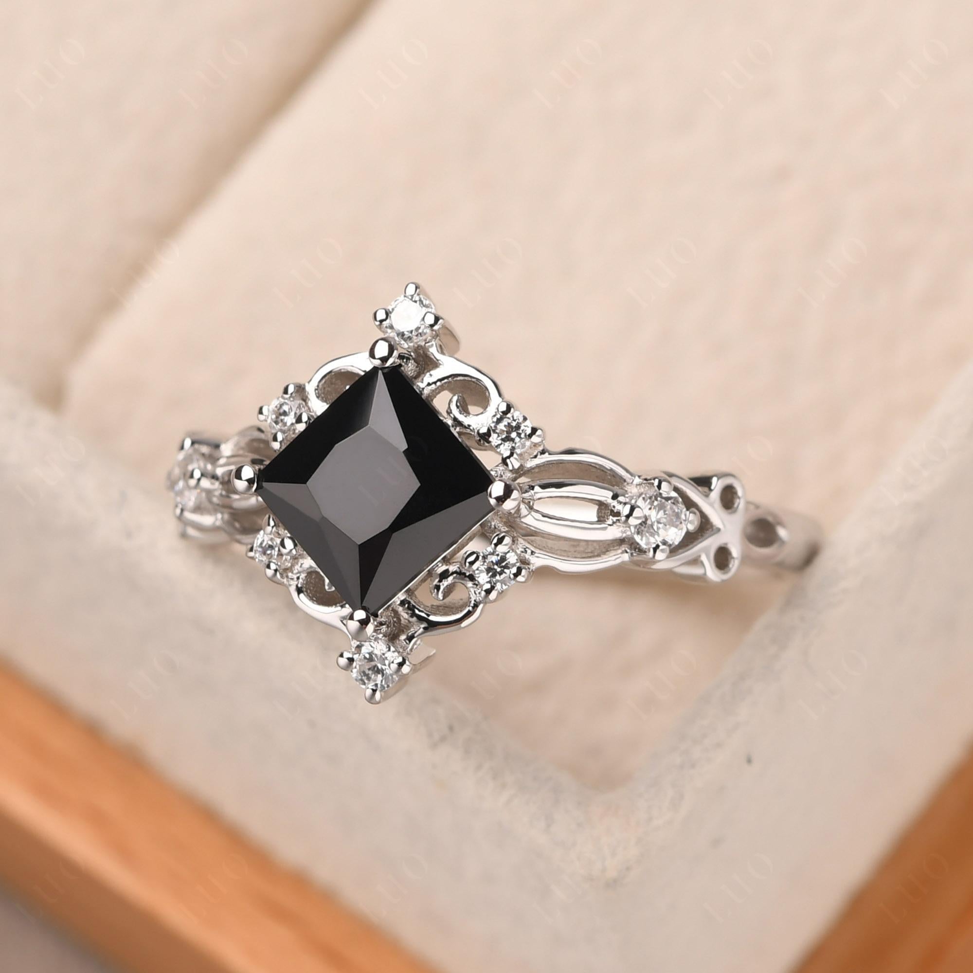 Starry Night Black Spinel Ring - LUO Jewelry 