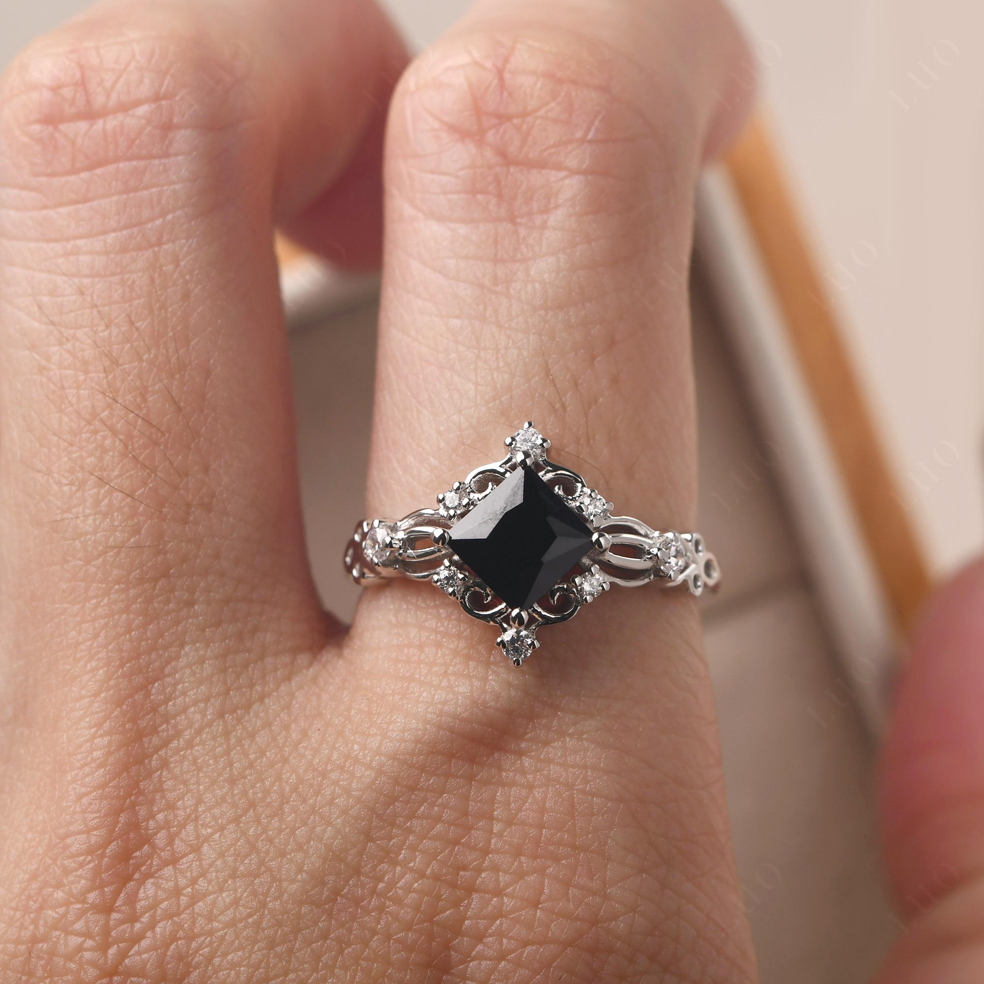 Starry Night Black Spinel Ring - LUO Jewelry 