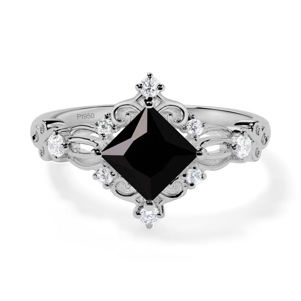 Starry Night Black Spinel Ring - LUO Jewelry #metal_platinum