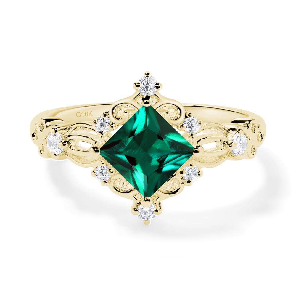 Emerald Art Deco Ring - LUO Jewelry #metal_18k yellow gold