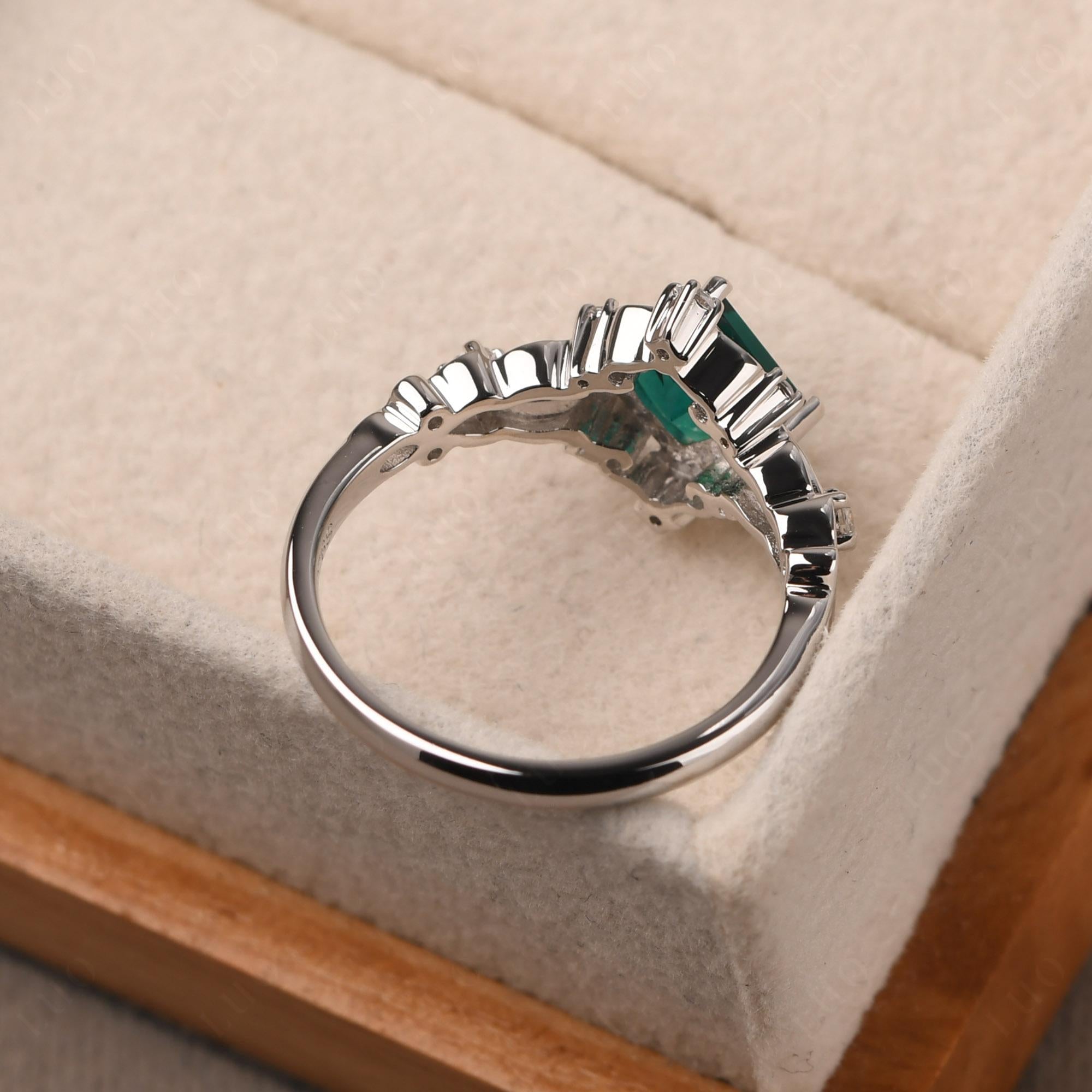 Emerald Art Deco Ring - LUO Jewelry 