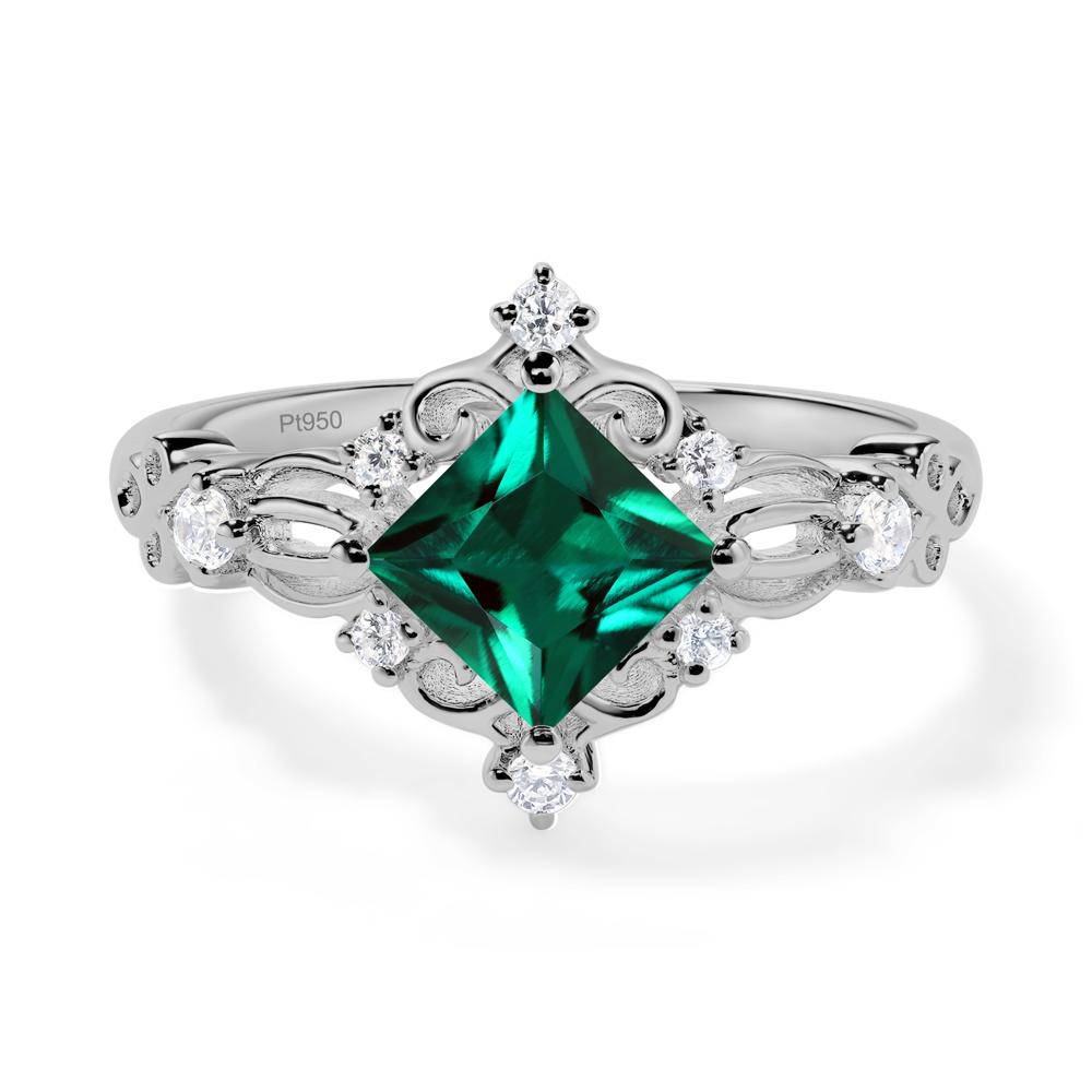 Emerald Art Deco Ring - LUO Jewelry #metal_platinum