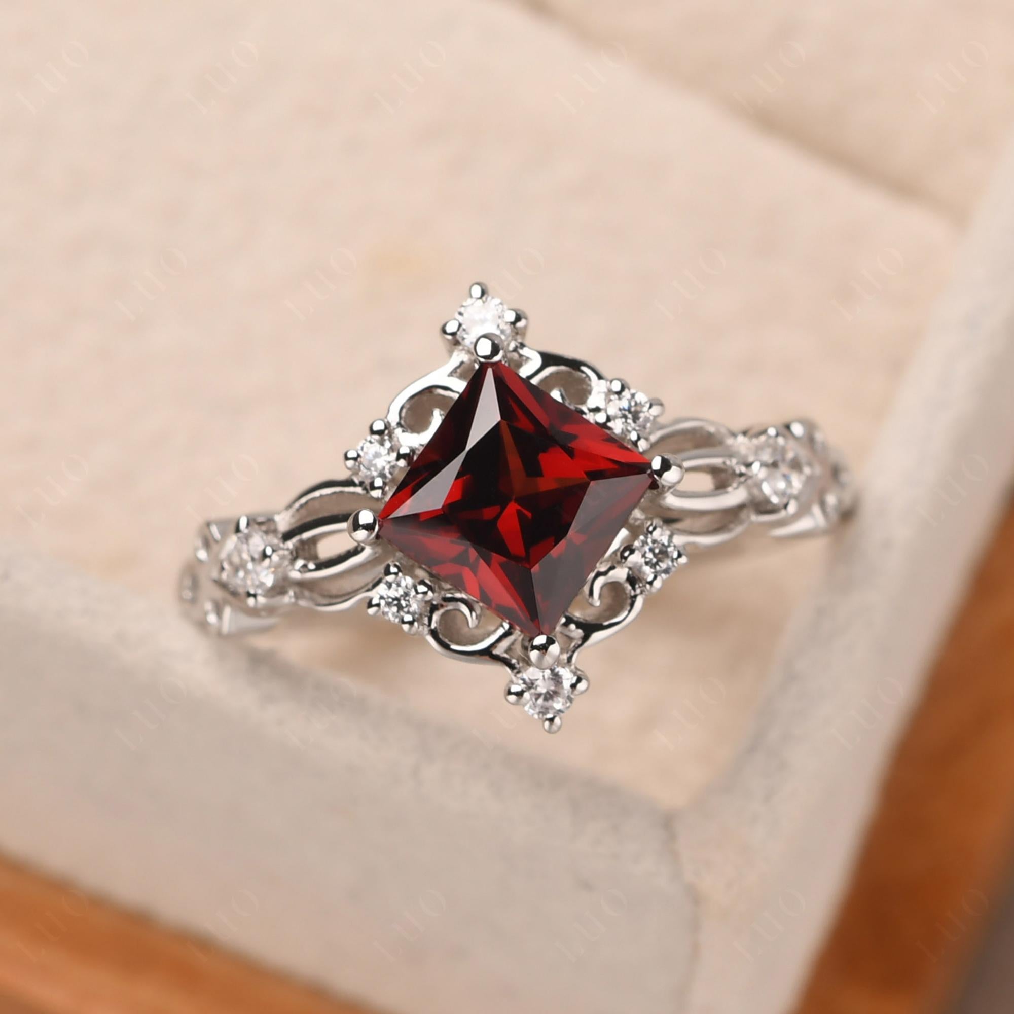 Garnet Sparkle Ring - LUO Jewelry 