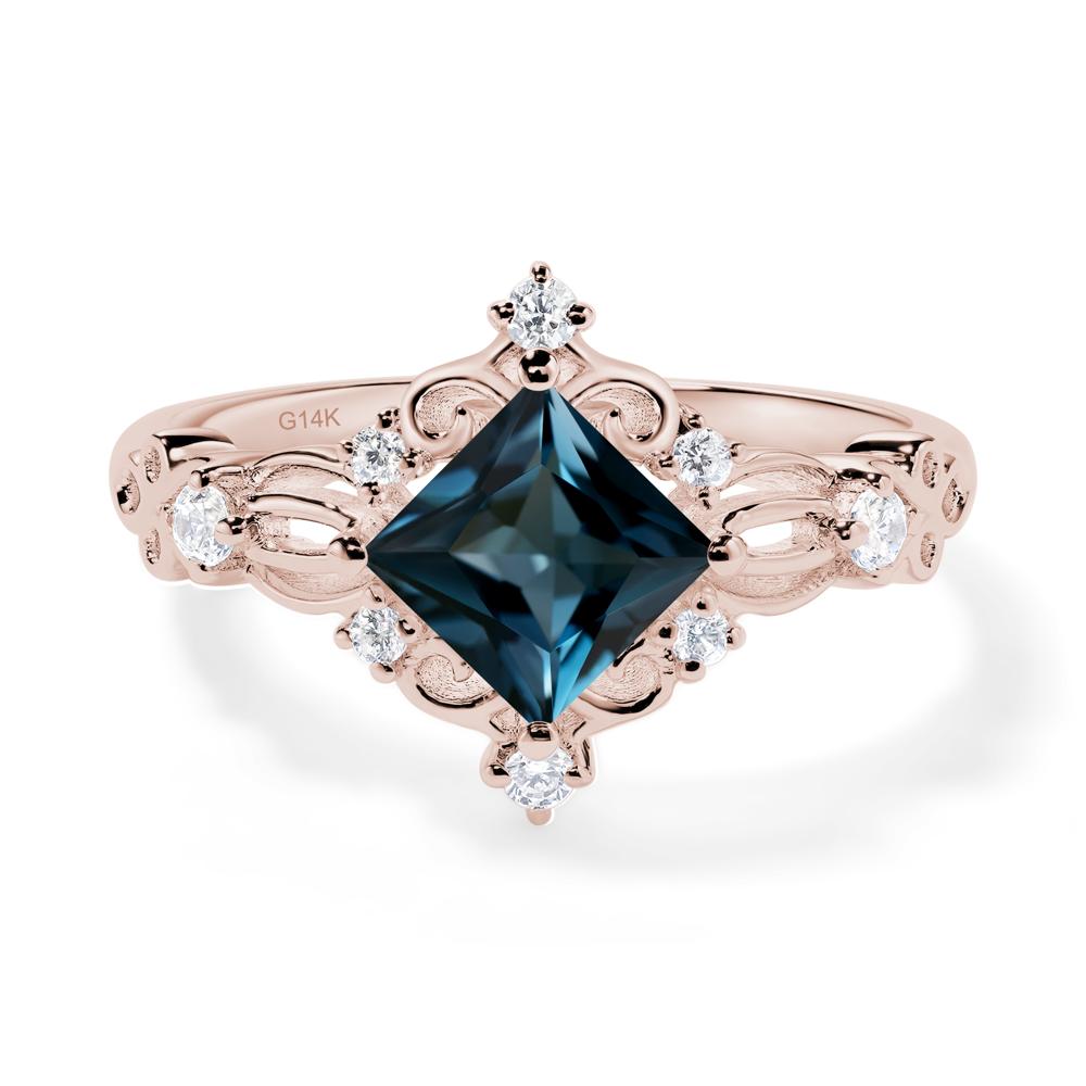 London Blue Topaz Sparkle Ring - LUO Jewelry #metal_14k rose gold