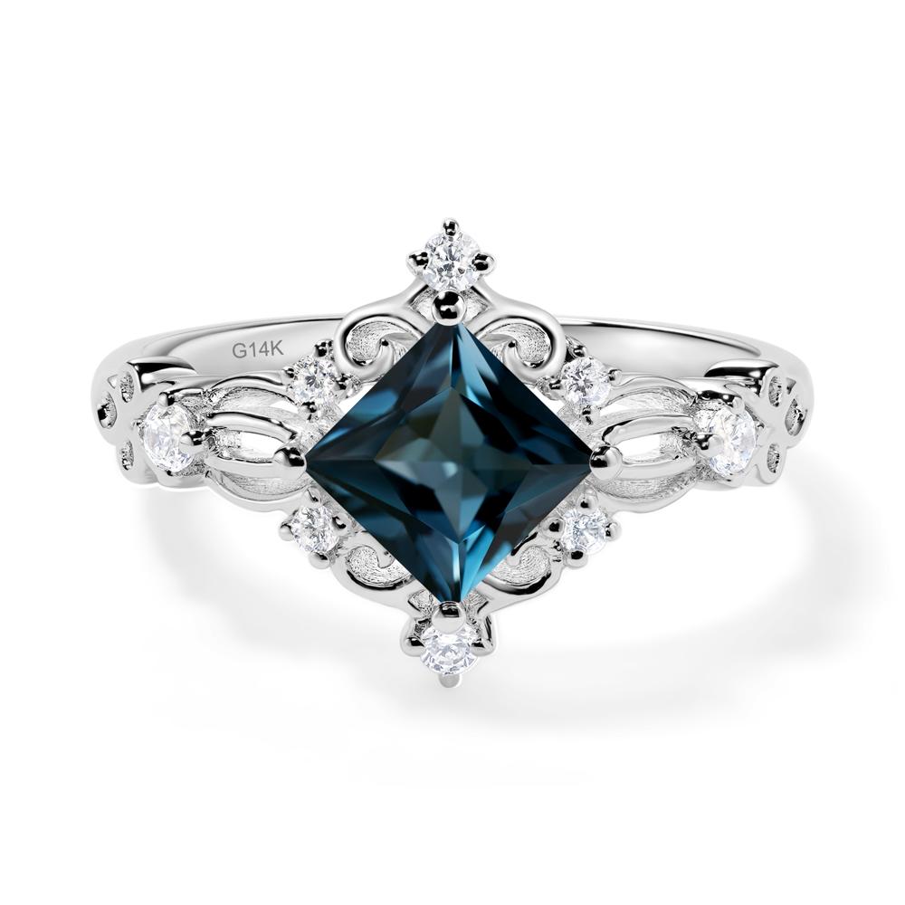 London Blue Topaz Sparkle Ring - LUO Jewelry #metal_14k white gold