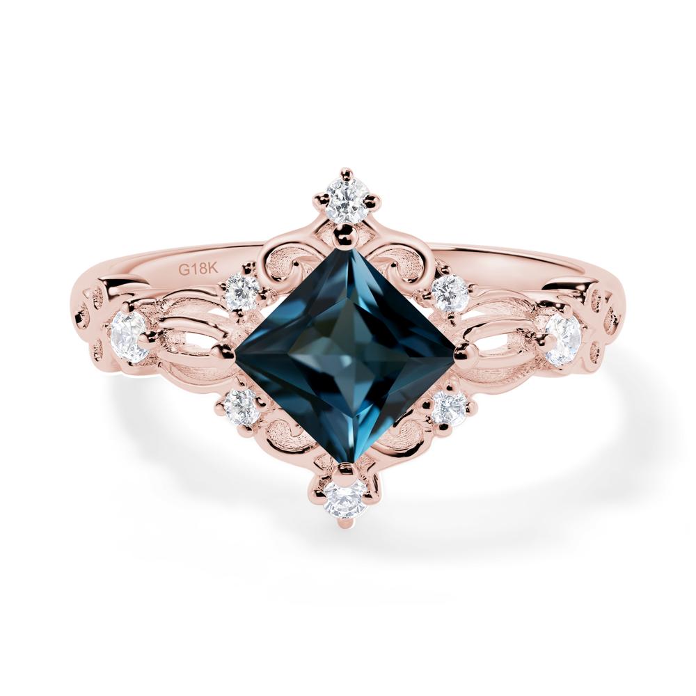 London Blue Topaz Sparkle Ring - LUO Jewelry #metal_18k rose gold