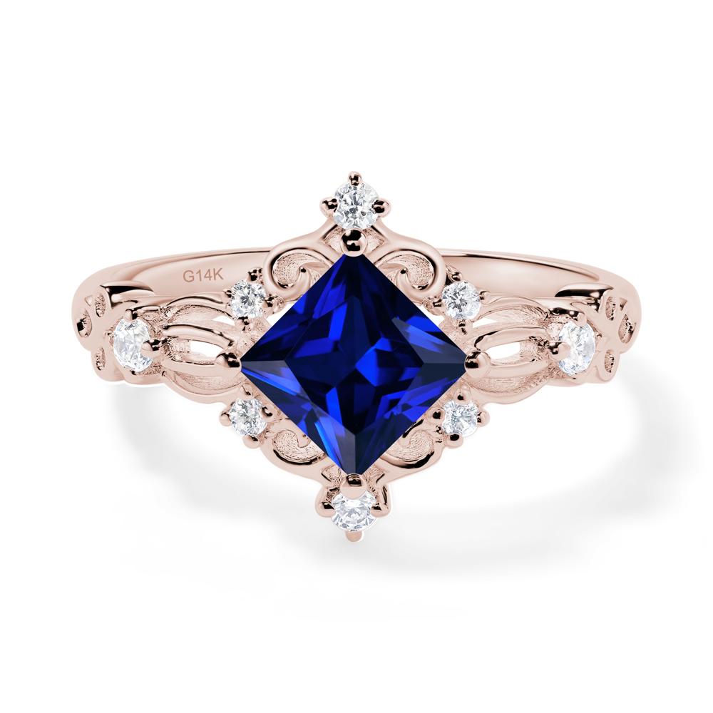 Sapphire Art Deco Ring - LUO Jewelry #metal_14k rose gold