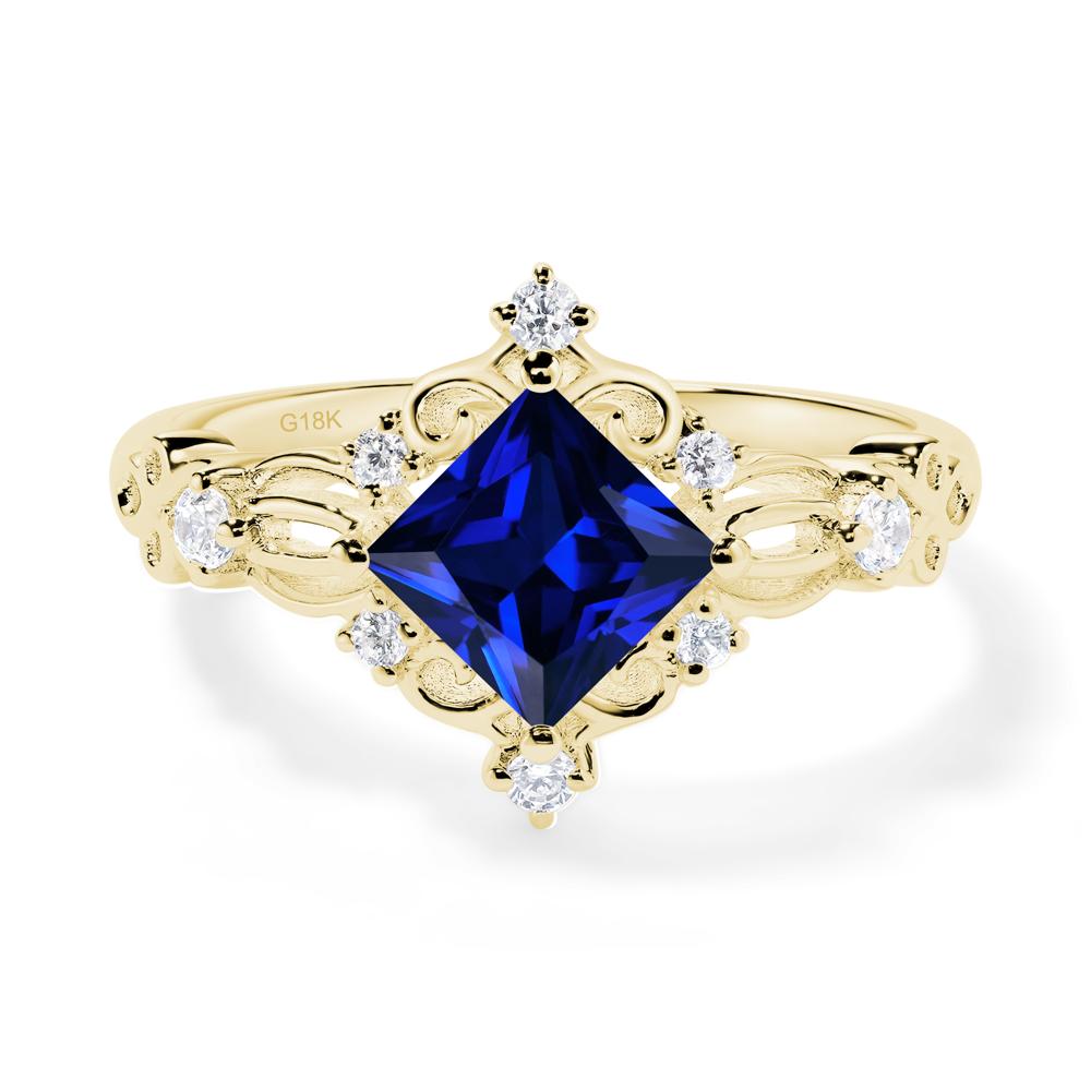 Sapphire Art Deco Ring - LUO Jewelry #metal_18k yellow gold