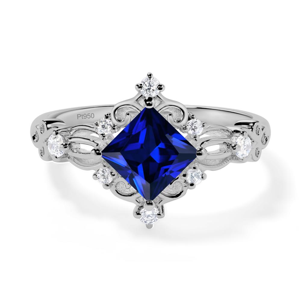 Sapphire Art Deco Ring - LUO Jewelry #metal_platinum