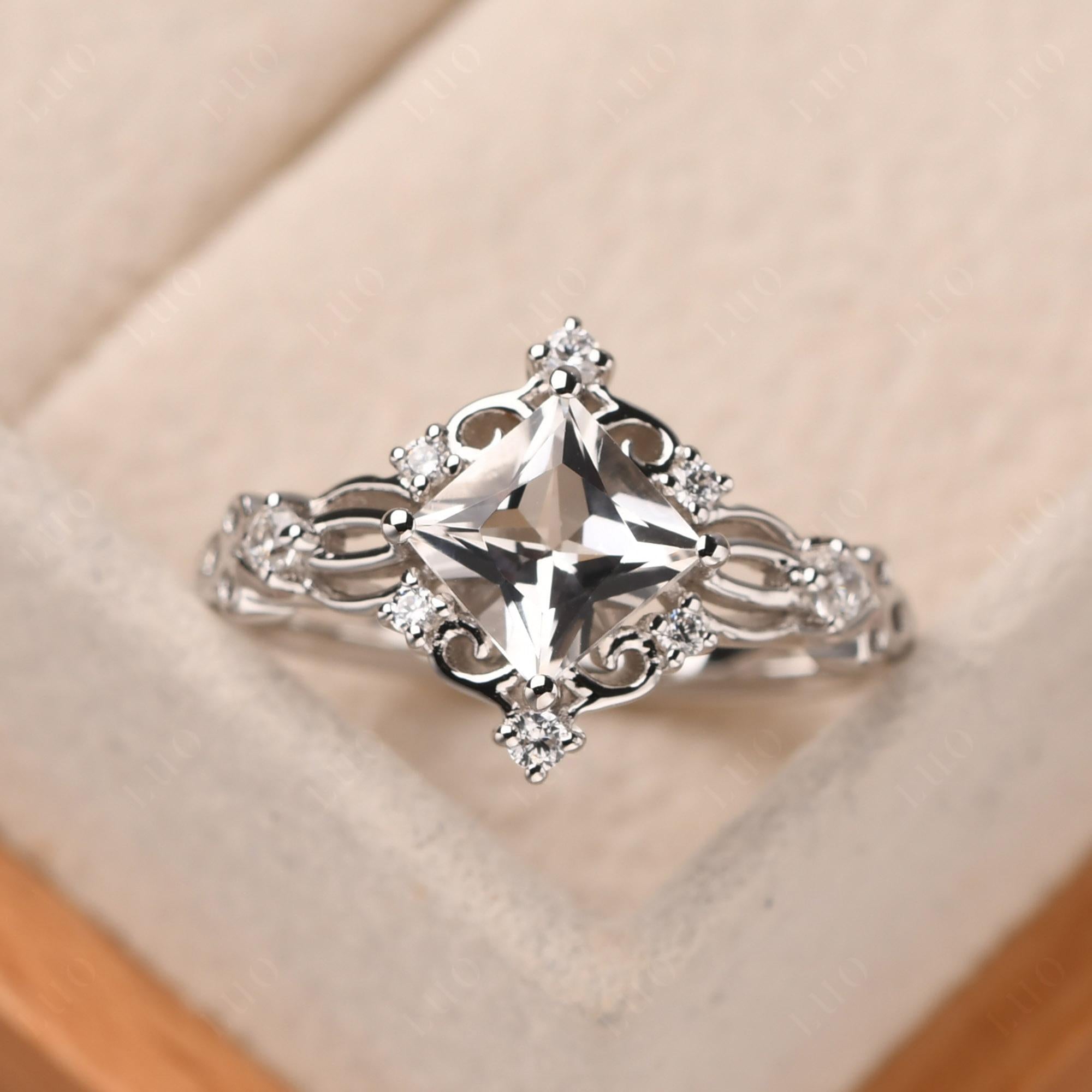 White Topaz Sparkle Ring - LUO Jewelry 