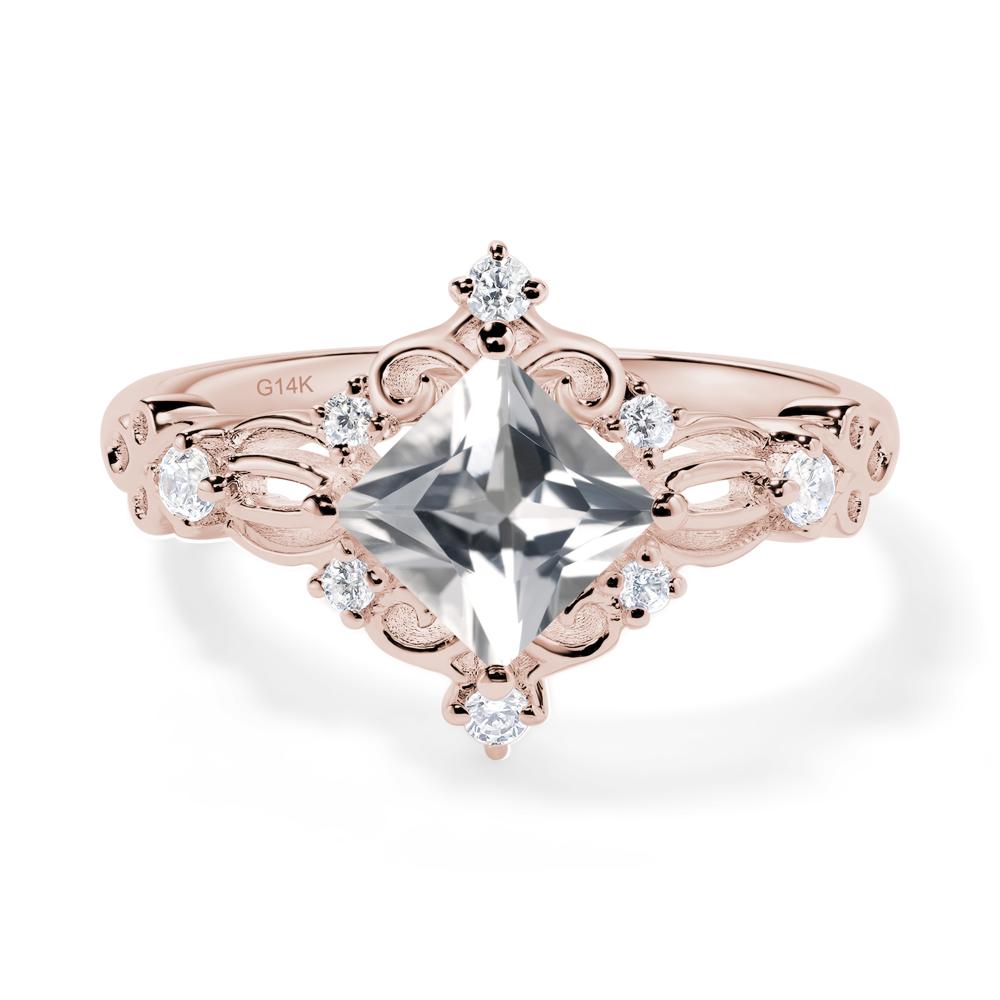 White Topaz Sparkle Ring - LUO Jewelry #metal_14k rose gold