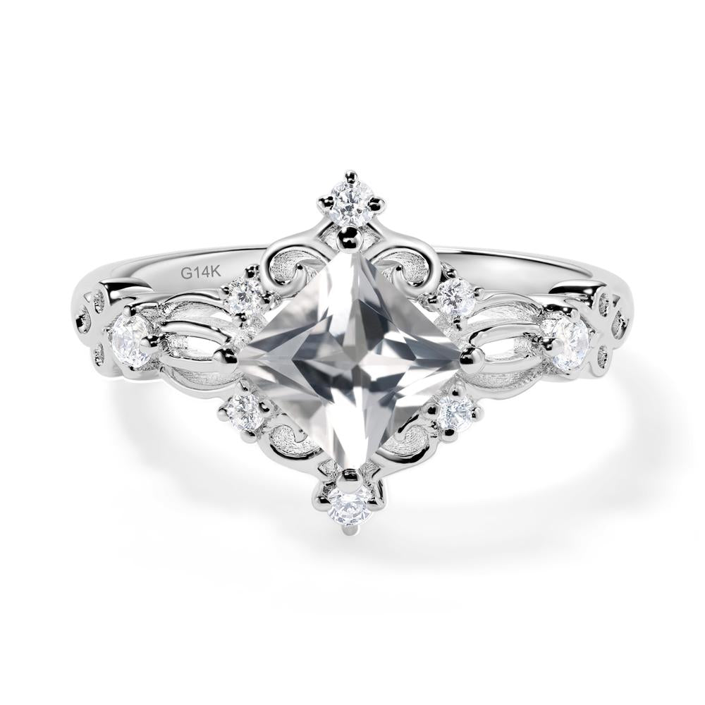 White Topaz Sparkle Ring - LUO Jewelry #metal_14k white gold